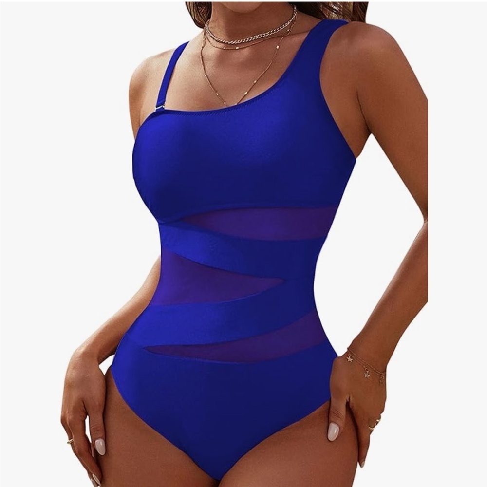 Blooming Jelly Sexy One Piece Bathing Suits One Shoulder Swimsuits NWT 2XL
